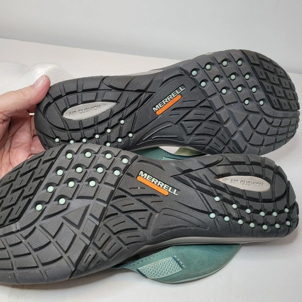 Merrell Bering Sea Sandals Womens 10 Teal‎ Green Good Leather Thong Slides